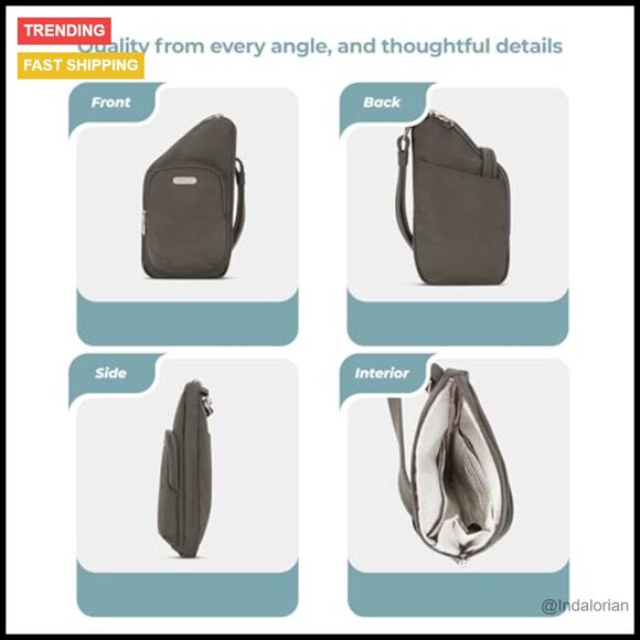 Compact Crossbody Bag Anti-Theft Secure Travel Commuting Lightweight Versatile - Picture 5 of 6